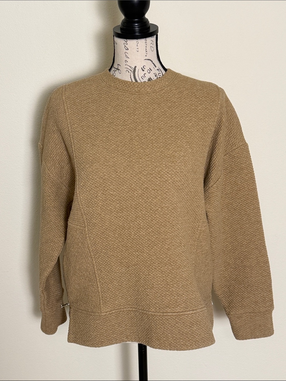 Calia Women's Crewneck Textured Sweater in Camel